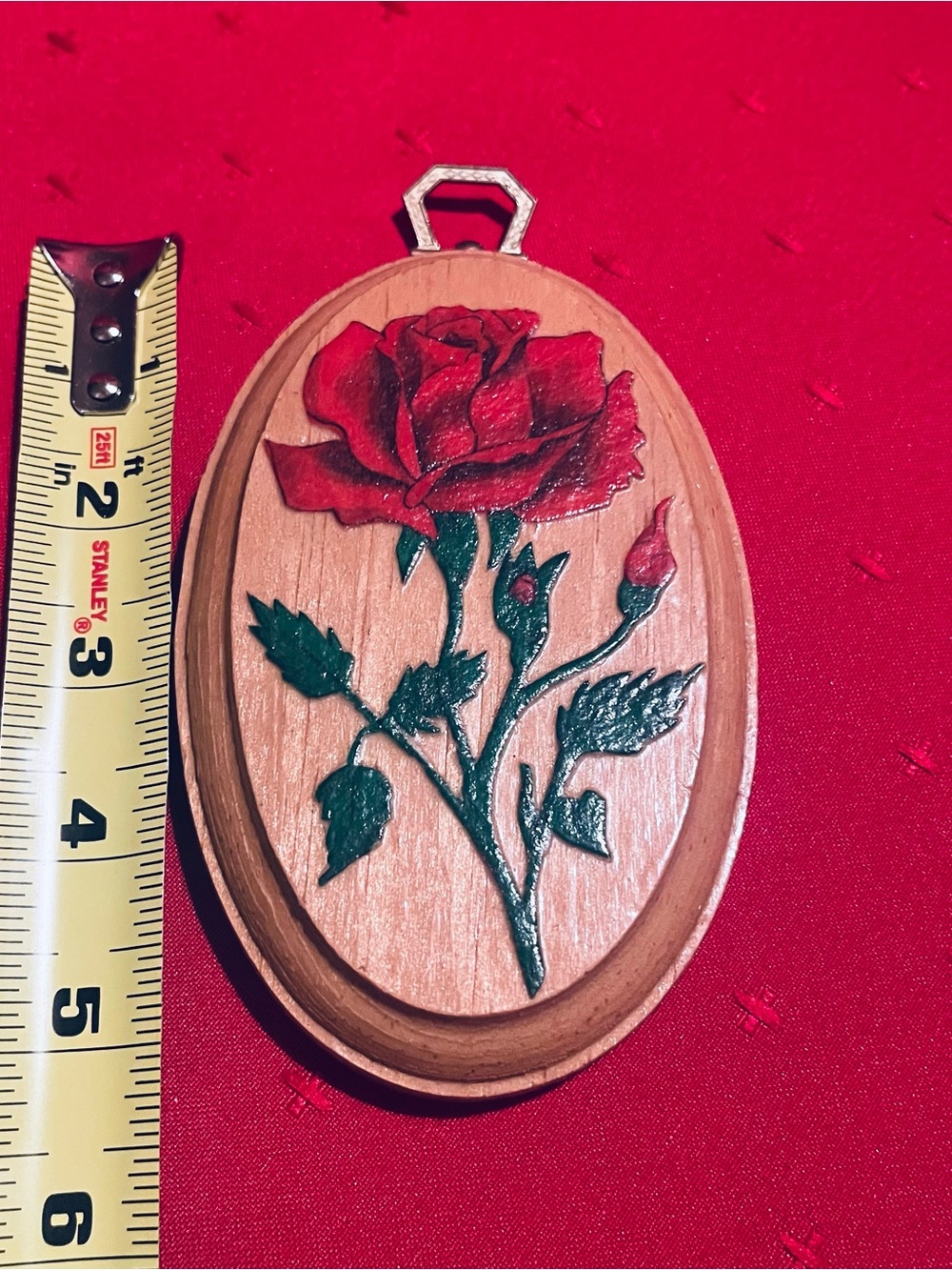 Vintage Hand-Carved Wooden Rose